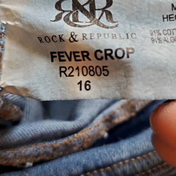 Rock  & Republic  Demin slimming denim crop Pull on denim leggings jeans.sz16 - Picture 5 of 8